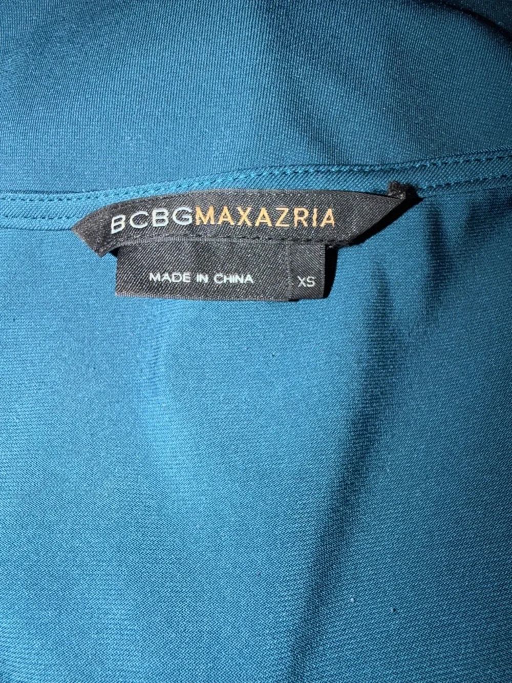 BCBGMaxAzria Teal V-Neck Fit-and-Flare Midi Dress